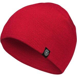 Unisex Red 100% Acrylic Ribbed Soft Knit Warm and Durable Winter Beanie Cap